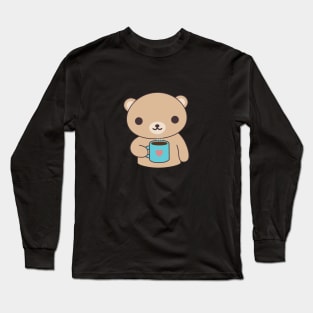 Cute Coffee Bear T-Shirt Long Sleeve T-Shirt